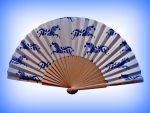 Blue Horses Hand Fan