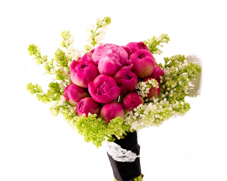 Beautiful Flowers - peonies, bouquet, flowers, lilac