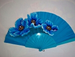 Blue Flower Hand Fan