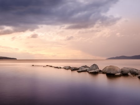 Vancouver Beach,Canada - clouds, stone, nature, beach, vancouver, sky, surface