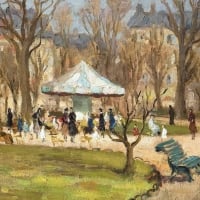 Carousel in the garden on the Champs Elysees