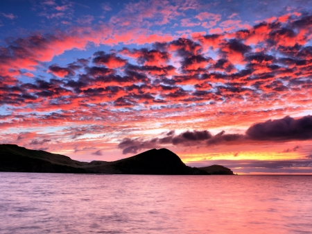 Powerful Sunrise in Madeira,Portugal - clouds, dawn, sunset, nature, sea, sunrise, mountains, sky