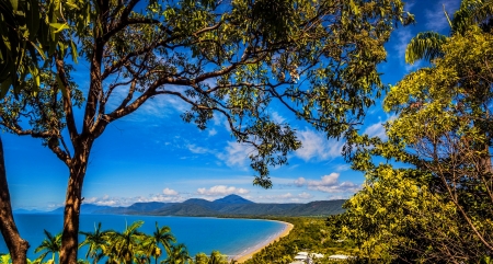 Coastal view - ocean, beach, tropics, trees, paradise, water, summer, lovely, coast, exotic, view, pretty, beautiful, island, sea