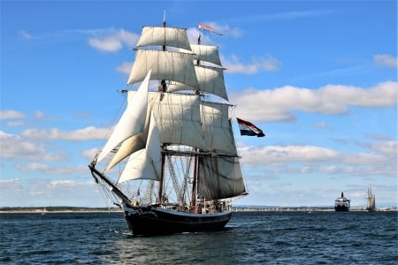 Tall Ship - ship, ocean, sailboat, tall