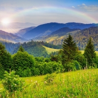 Rainbow Over the Green Mountains