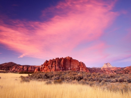 Sandstone Formations at Sunset