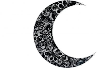 Moon - white, card, black, design, moon, luna