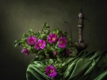 Still life with wild roses