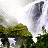 Majestic Waterfall in Sunshine