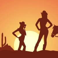 Cowgirls Silhouette