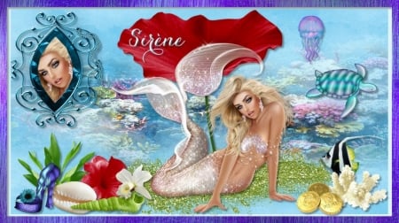 SIREN - ocean, female, siren, mermaid, fish