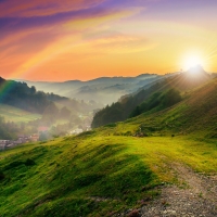 Rainbow Over the Green Hills