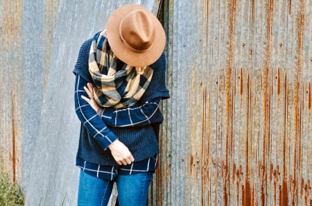 Colder Weather. . - women, fun, female, boots, hats, fashion, models, western, girls, cowgirl, style, outdoors, blondes, barn, ranch