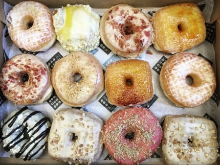 dozen donuts - fun, entertainment, yummy, donuts, cool, food