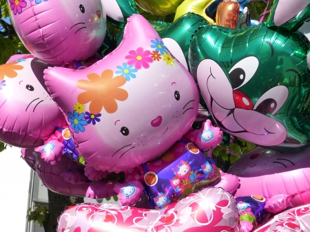 Balloons - rabbit, balloons, spring, color, market, kitty