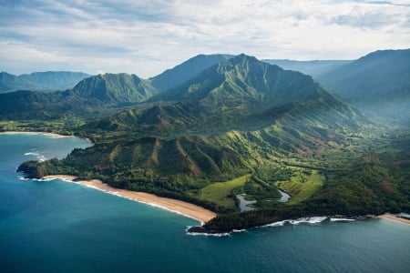 Beach - trees, water, sea, island, ocean, mountain, land, waves, Beach, rocks