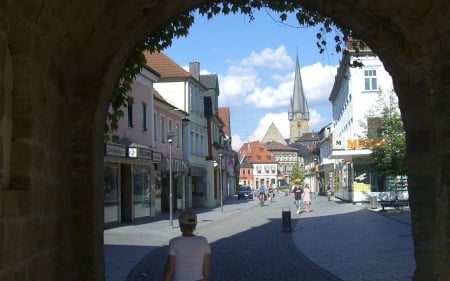 City Gate in Lichtenfels - gate, street, town, germany