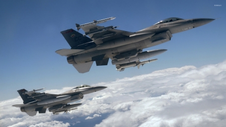 F-16 Fighting Falcon - f-16, fighting, plane, falcon, military