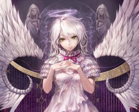 Angel - jname, manga, fantasy, anime, wings, girl, angel, pink