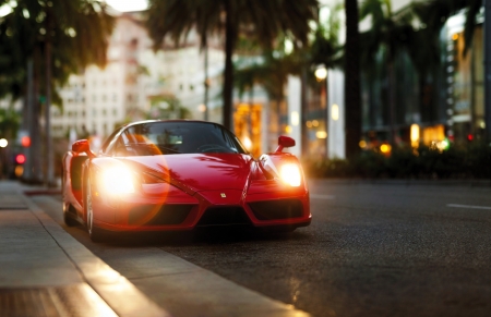 ferrari enzo - street, enzo, car, ferrari