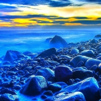 Blue Ocean Rocky Beach