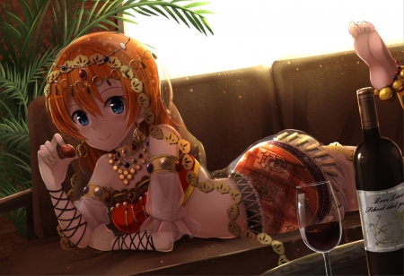 Kousaka Honoka - orein, manga, anime, kousaka honoka, sofa, girl, cute