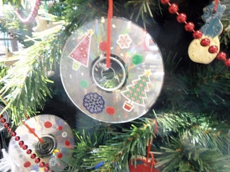 Ornaments - ornaments, photography, tree, disk, abstract, christmas