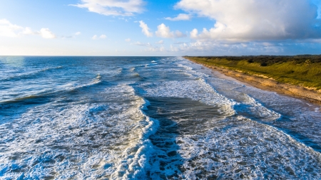 Beach - sky, ocean, beach, landscape, water, waves, nature, sand, sea