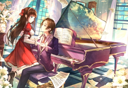 Secret Love - love, piano, couple, music, romance, sweet, orginal