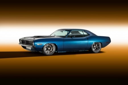 1970-Plymouth-Cuda - classic, mopar, muscle, blue