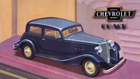 1933 Chevrolet Coach - antique cars, chevrolet cars, 1933 chevrolet, chevrolet desktop background, chevrolet wallpaper