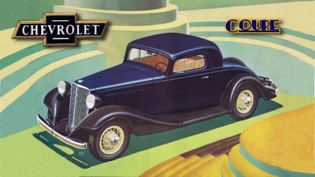 1933 Chevrolet Coupe - antique cars, chevrolet cars, 1933 chevrolet, chevrolet desktop background, chevrolet wallpaper