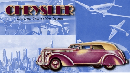 1937 Chrysler Convertible Sedan - Chrysler desktop Background, Chrysler Automobiles, Chrysler wallpaper, Chrysler Motors, 1937 Chrysler