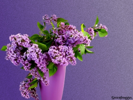 VASE OF LILACS - vase, abstract, lilacs, art