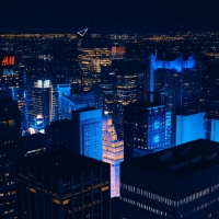New York Skyscrapers at Night