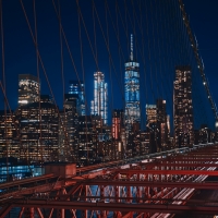 New York's Brooklyn Bridge at Night