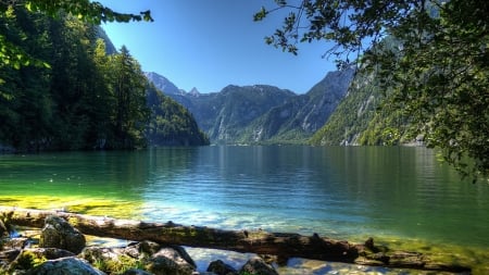 Quiet Mountain Lake - nature, lake, mountain, trees