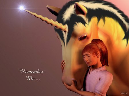 3D Unicorn Remember Me - 3d, unicorn