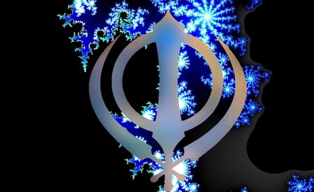 Night Fractal Khanda - sikh, khanda, dark