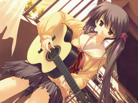 playing a song - anime, girls, other