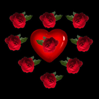 Heart and roses