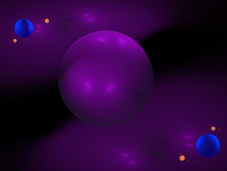 Planetary - satellite, purple, planet, super particle, fractal