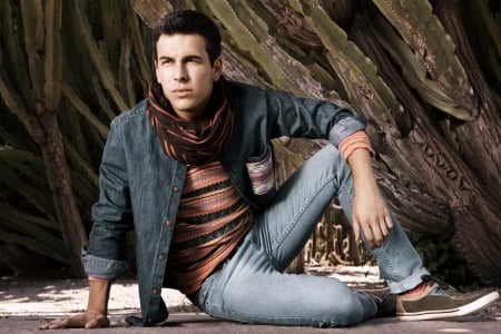 Mario Casas - jeans, Mario Casas, actor, scarf, man