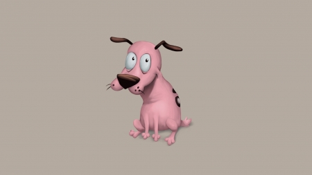 Courage the cowardly dog - minimalism, animal, pink, caine, courage, cowardly, dog