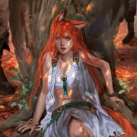 Scared fox girl