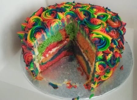 rainbow cake - fun, food, yummy, entertainment, cake, cool