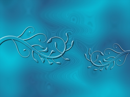 In and out - abstract, leafs, blue, wallpaper, flourish, inkscape, gimp