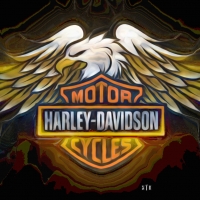 Harley Davidson eagle painted