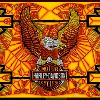 Harley Eagle and shields