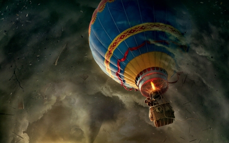 oz the great and powerful - clouds, balloon, great, powerful, oz